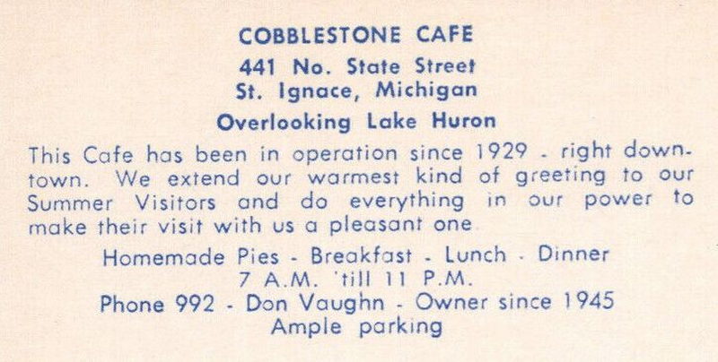 Cobblestone Cafe - Vintage Postcard